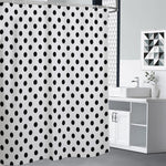 White And Black Polka Dot Pattern Print Premium Shower Curtain