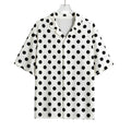 White And Black Polka Dot Pattern Print Rayon Hawaiian Shirt