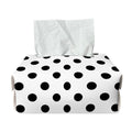 White And Black Polka Dot Pattern Print Rectangle Tissue Box Cover