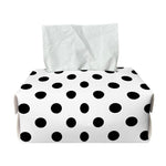 White And Black Polka Dot Pattern Print Rectangle Tissue Box Cover