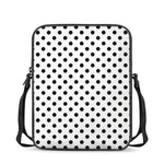 White And Black Polka Dot Pattern Print Rectangular Crossbody Bag