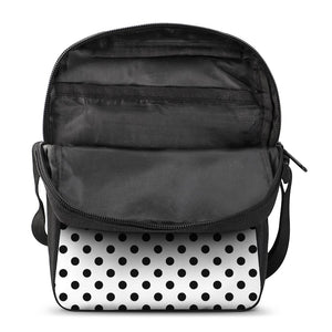 White And Black Polka Dot Pattern Print Rectangular Crossbody Bag