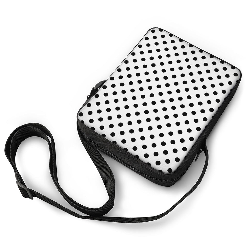 White And Black Polka Dot Pattern Print Rectangular Crossbody Bag