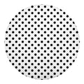 White And Black Polka Dot Pattern Print Round Blanket