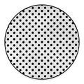 White And Black Polka Dot Pattern Print Round Floor Mat