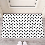 White And Black Polka Dot Pattern Print Rubber Doormat