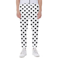 White And Black Polka Dot Pattern Print Joggers