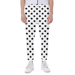 White And Black Polka Dot Pattern Print Scuba Joggers