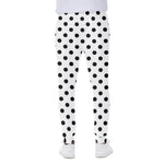 White And Black Polka Dot Pattern Print Scuba Joggers