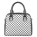 White And Black Polka Dot Pattern Print Shoulder Handbag