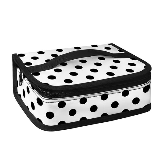 White And Black Polka Dot Pattern Print Small Lunch Bag