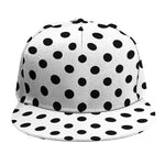 White And Black Polka Dot Pattern Print Snapback Cap