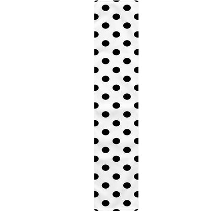 White And Black Polka Dot Pattern Print Table Runner