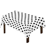 White And Black Polka Dot Pattern Print Tablecloth