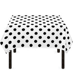 White And Black Polka Dot Pattern Print Tablecloth