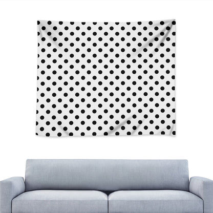 White And Black Polka Dot Pattern Print Tapestry