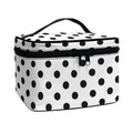 White And Black Polka Dot Pattern Print Travel Makeup Bag