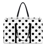 White And Black Polka Dot Pattern Print Utility Tote Bag
