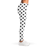 White And Black Polka Dot Pattern Print Women's Leggings