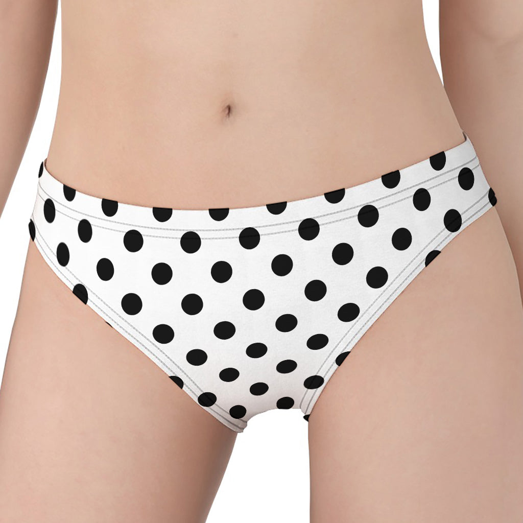 White And Black Polka Dot Pattern Print Women's Panties