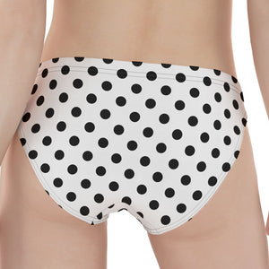 White And Black Polka Dot Pattern Print Women's Panties