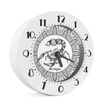 White And Black Scorpio Sign Print Alarm Clock