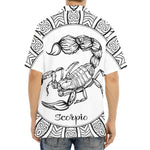 White And Black Scorpio Sign Print Aloha Shirt
