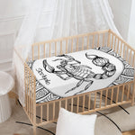 White And Black Scorpio Sign Print Baby Crib Sheet
