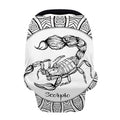 White And Black Scorpio Sign Print Baby Seat Cover