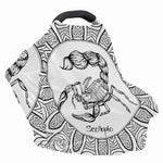 White And Black Scorpio Sign Print Baby Seat Cover