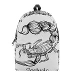 White And Black Scorpio Sign Print Backpack
