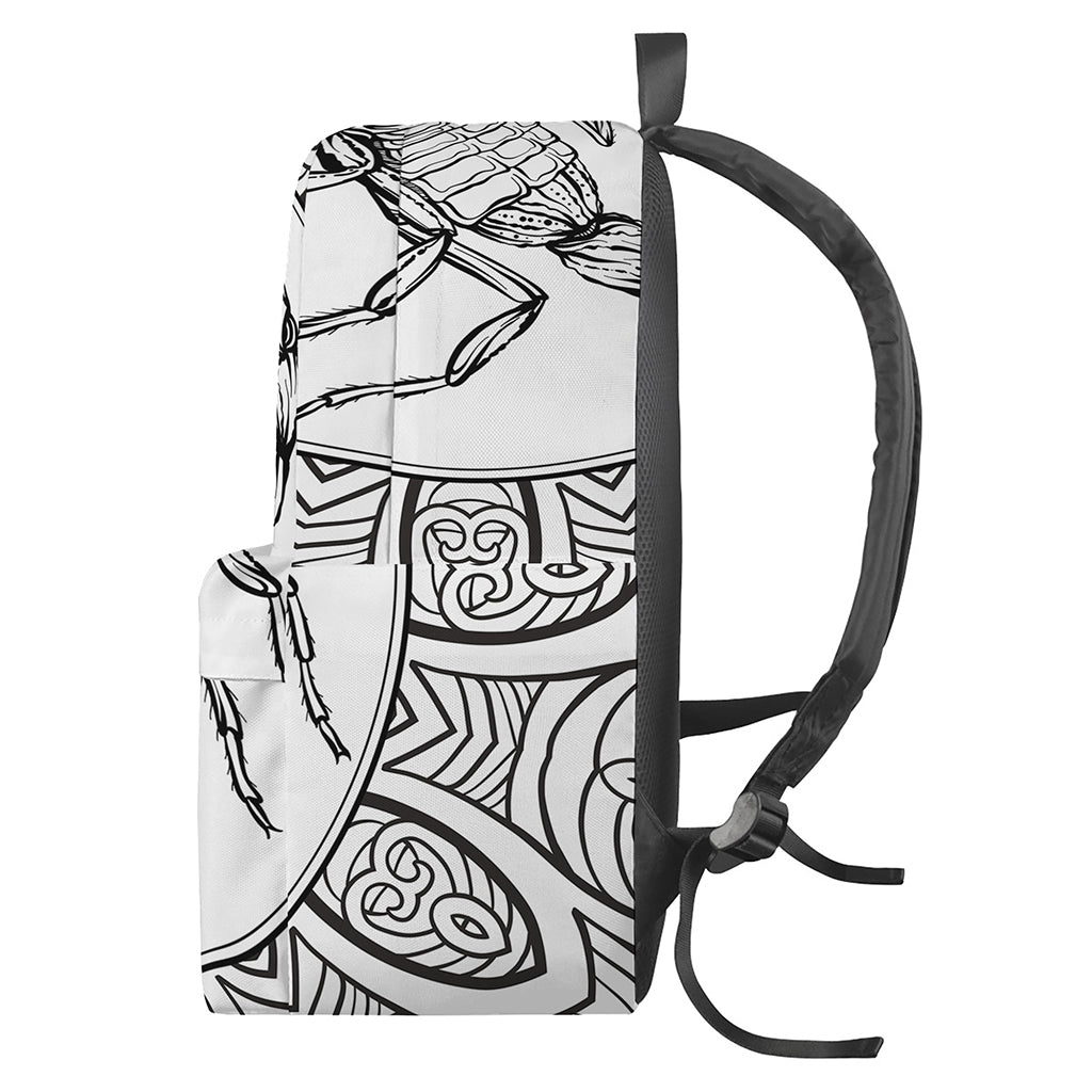 White And Black Scorpio Sign Print Backpack