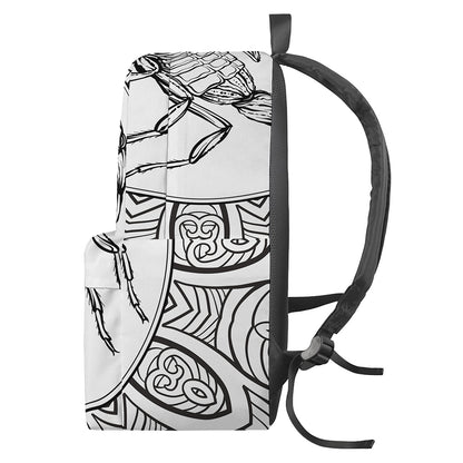 White And Black Scorpio Sign Print Backpack