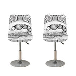 White And Black Scorpio Sign Print Bar Stool Covers