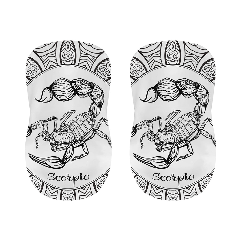 White And Black Scorpio Sign Print Bar Stool Covers