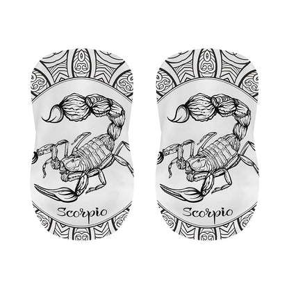 White And Black Scorpio Sign Print Bar Stool Covers