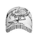 White And Black Scorpio Sign Print Baseball Cap