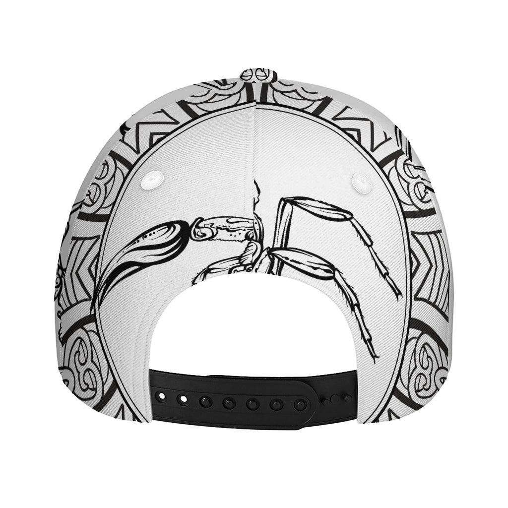 White And Black Scorpio Sign Print Baseball Cap