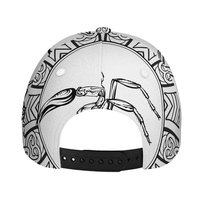White And Black Scorpio Sign Print Baseball Cap