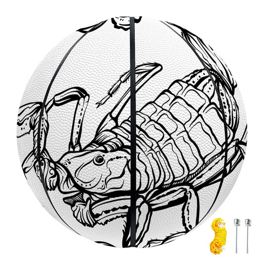 White And Black Scorpio Sign Print Basketball