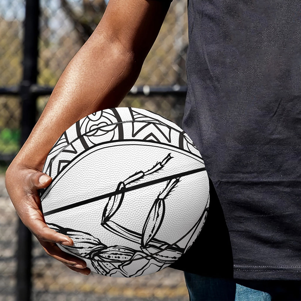 White And Black Scorpio Sign Print Basketball
