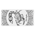 White And Black Scorpio Sign Print Beach Towel
