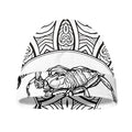 White And Black Scorpio Sign Print Beanie