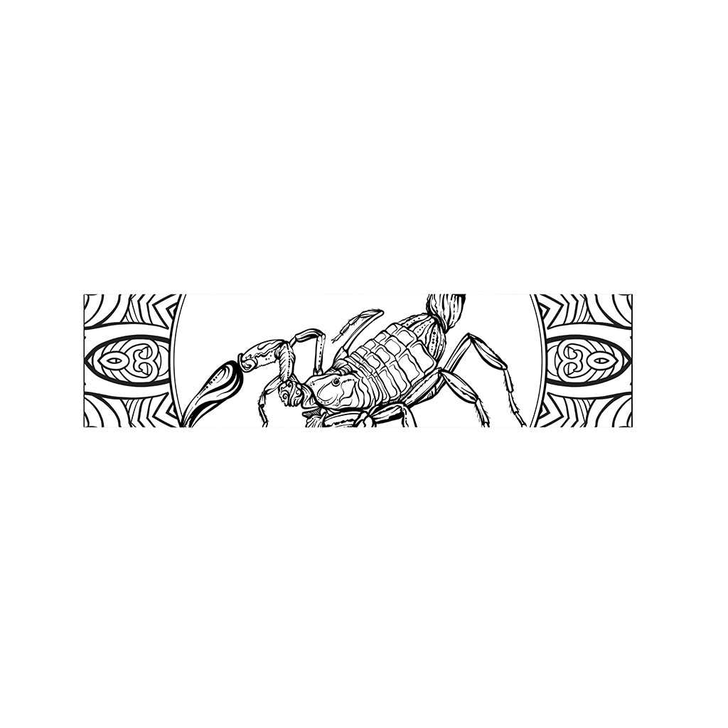 White And Black Scorpio Sign Print Bed Runner