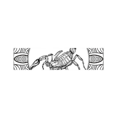 White And Black Scorpio Sign Print Bed Runner