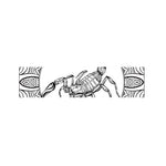 White And Black Scorpio Sign Print Bed Runner