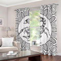 White And Black Scorpio Sign Print Dimout Grommet Curtains