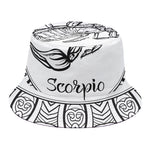White And Black Scorpio Sign Print Bucket Hat