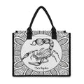 White And Black Scorpio Sign Print Canvas Tote Bag