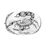 White And Black Scorpio Sign Print Car Side Mirror Covers